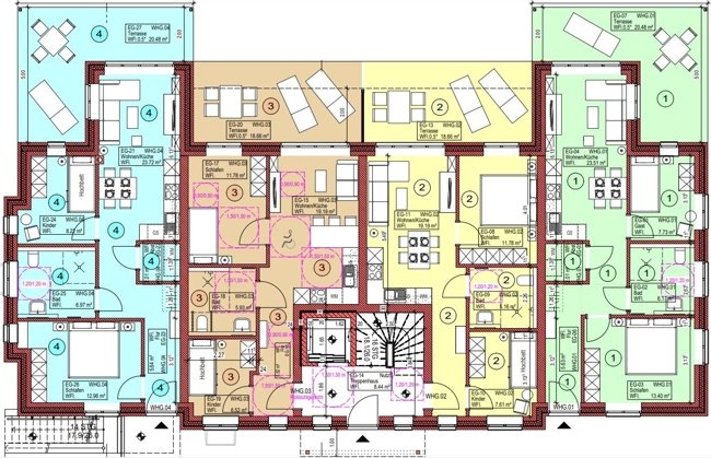 Eindrucksvolle Ferienwohnung im Obergeschoss eines Neubauvorhabens im Ortskern von Wangerooge (Objekt-Nr.: 6282)