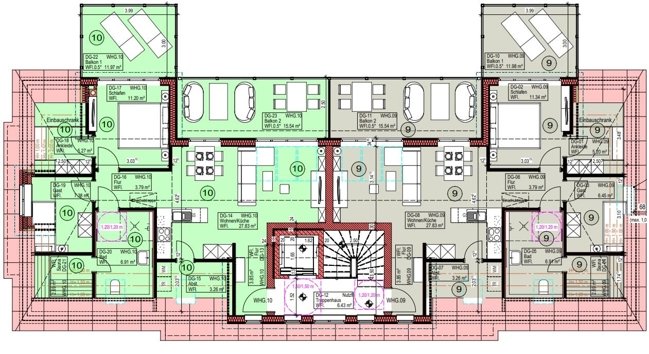 Eindrucksvolle Ferienwohnung im Obergeschoss eines Neubauvorhabens im Ortskern von Wangerooge (Objekt-Nr.: 6282)