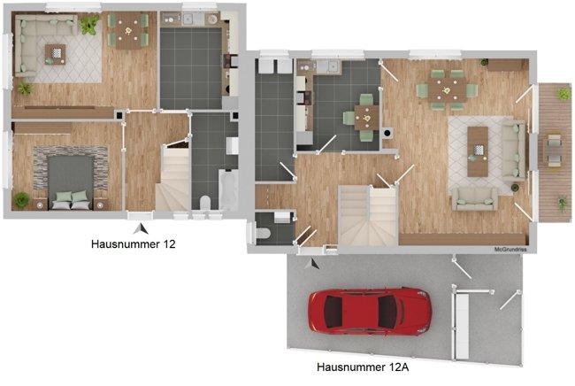 Interessantes Doppelhaus (2 WE) auf einem Traumgrundstück im Ortskern von Wiefelstede (Obj.-Nr.: 6499)