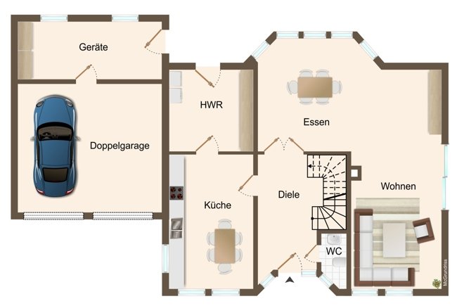 Familienfreundliches Einfamilienhaus mit separater Gewerbefläche in Jaderberg (Obj.-Nr. 6536)