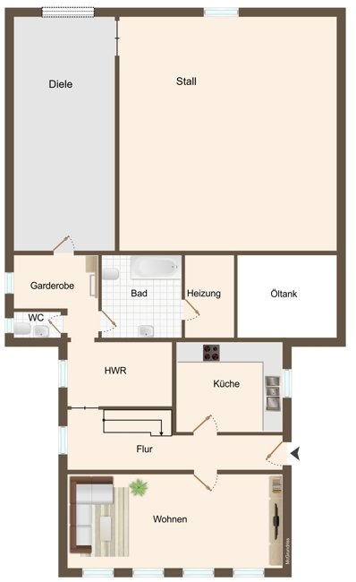 Ländliches Wohnhaus für Natur- und Tierfreunde – mit Scheune und großem Grundstück (Obj.-Nr. 6541)