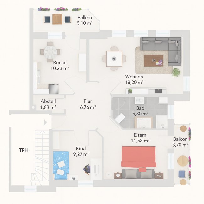 Bezugsfreie Eigentumswohnung im Ziegelhofviertel in Oldenburg (Obj.-Nr.: 6565)