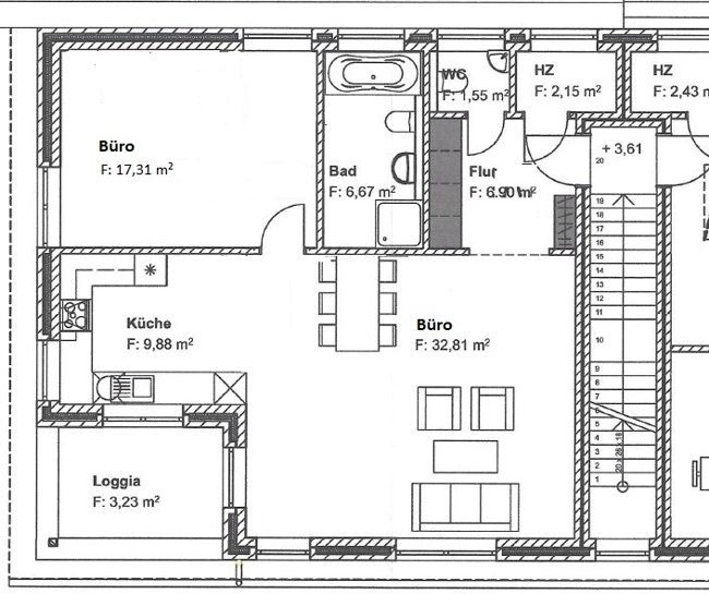 Moderne Bürofläche mit Balkon in Rastede/Wahnbek zu vermieten! (Objekt-Nr. 6609)