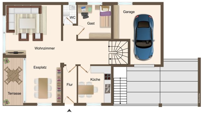 Helles Architektenhaus auf ruhigem Hintergrundstück in OL-Dietrichsfeld (Obj.-Nr. 6616)