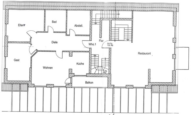 Zentrale gelegenes Wohn- und Geschäftshaus mit Restaurant und 3 Wohneinheiten in Rastede (Obj. Nr. 6604)