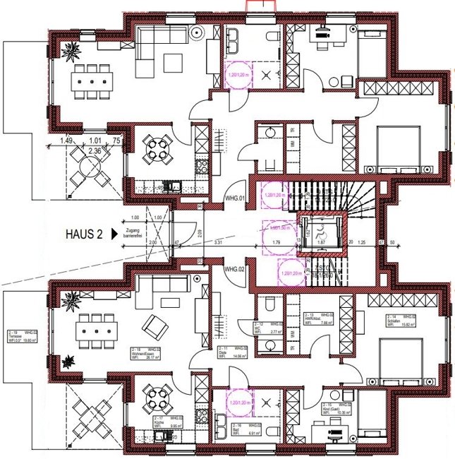 Haus 1+2 Erdgeschoss